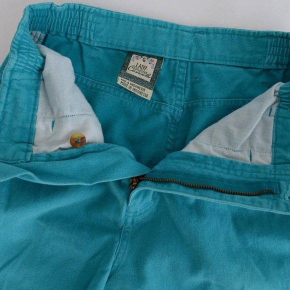 Vintage Lady Footlocker Casuals Teal Straight Leg High-Waisted Pants  S - Picture 5 of 13